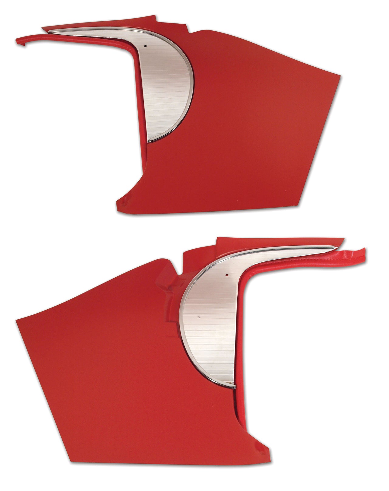 1961-1961 Corvette Deluxe Kick Panels W/Metal Insert & Trim - Red-412435-Corvette-Store-Online
