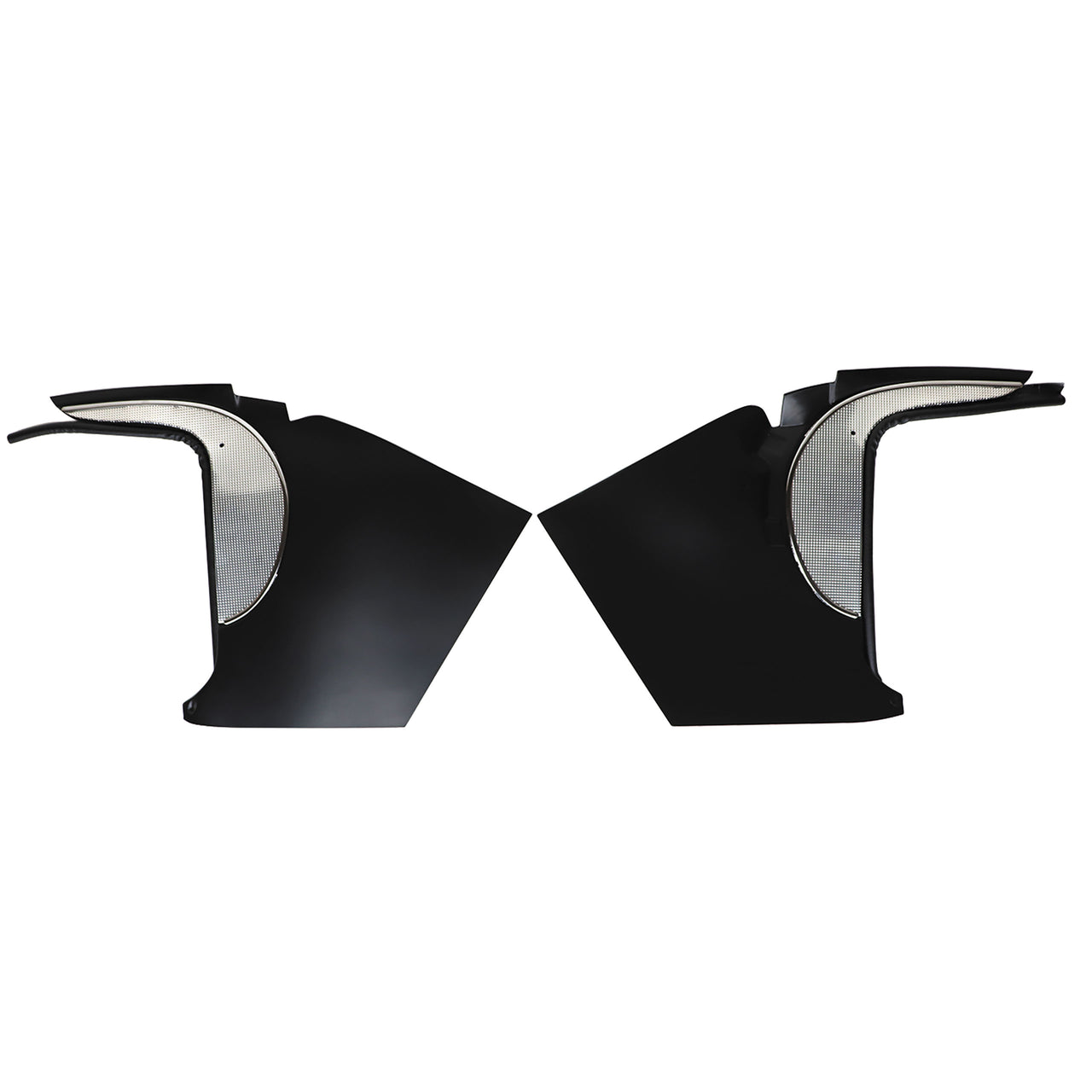 1960-1960 Corvette Deluxe Kick Panels W/Metal Insert & Trim - Black-412520-Corvette-Store-Online