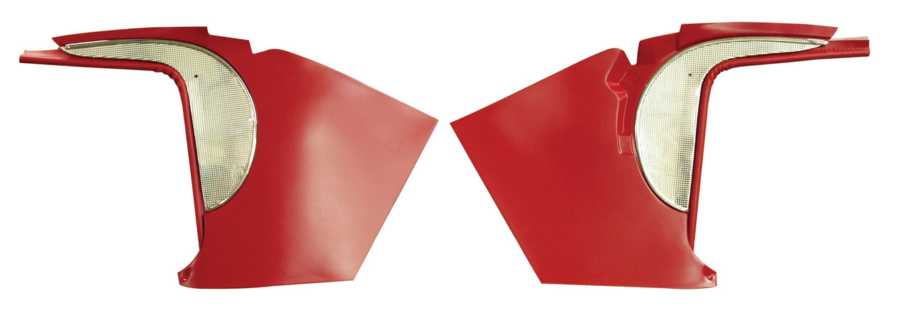 1960-1960 Corvette Deluxe Kick Panels W/Metal Insert & Trim - Red-412535-Corvette-Store-Online