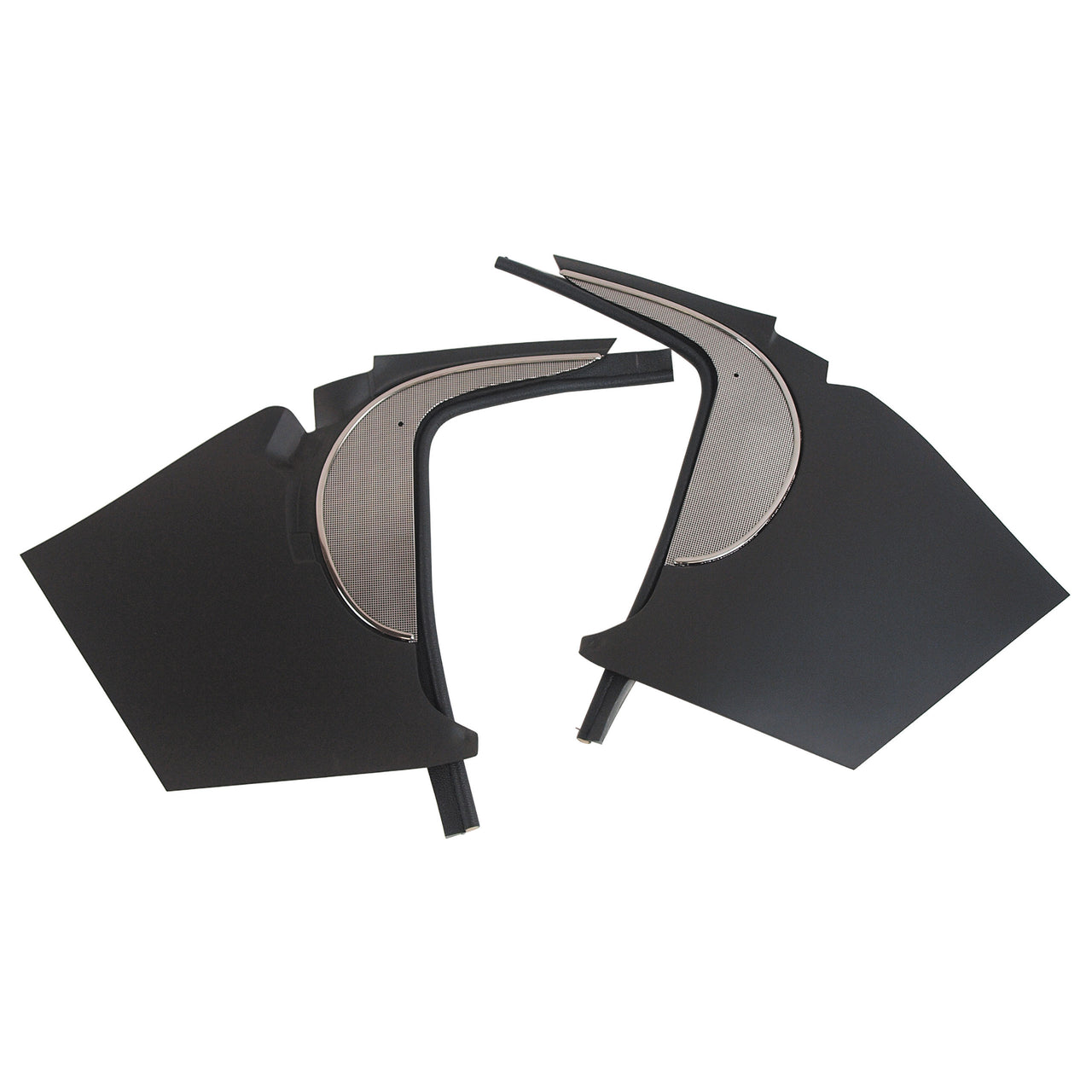 1958-1958 Corvette Deluxe Kick Panels W/Metal Insert & Trim - Charcoal-412604-Corvette-Store-Online