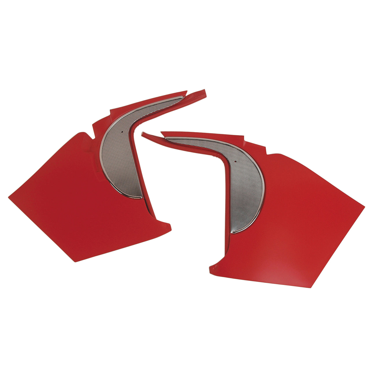 1959-1959 Corvette Deluxe Kick Panels W/Metal Insert & Trim - Red-412635-Corvette-Store-Online