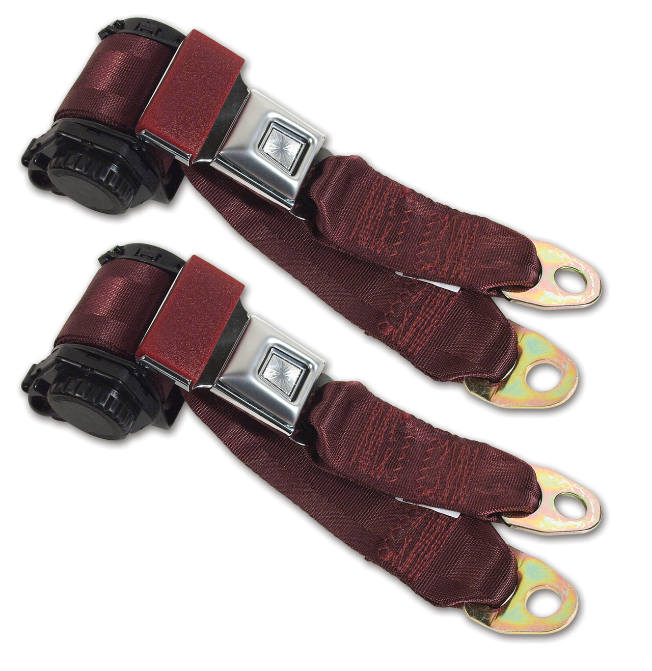 1978-1982 Corvette Maroon Lap & Shoulder Seat Belts - Single Retractor-41417-Corvette-Store-Online