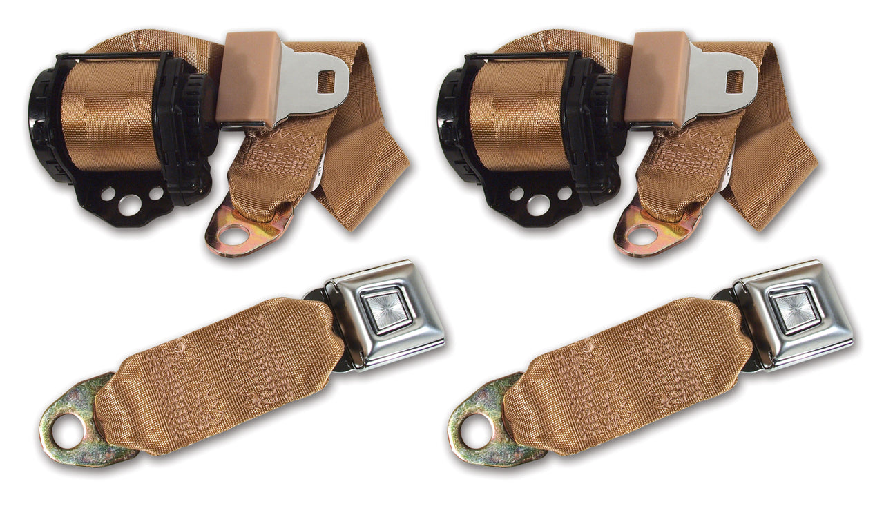 1978-1982 Corvette Tan Lap & Shoulder Seat Belts - Single Retractor-41418-Corvette-Store-Online