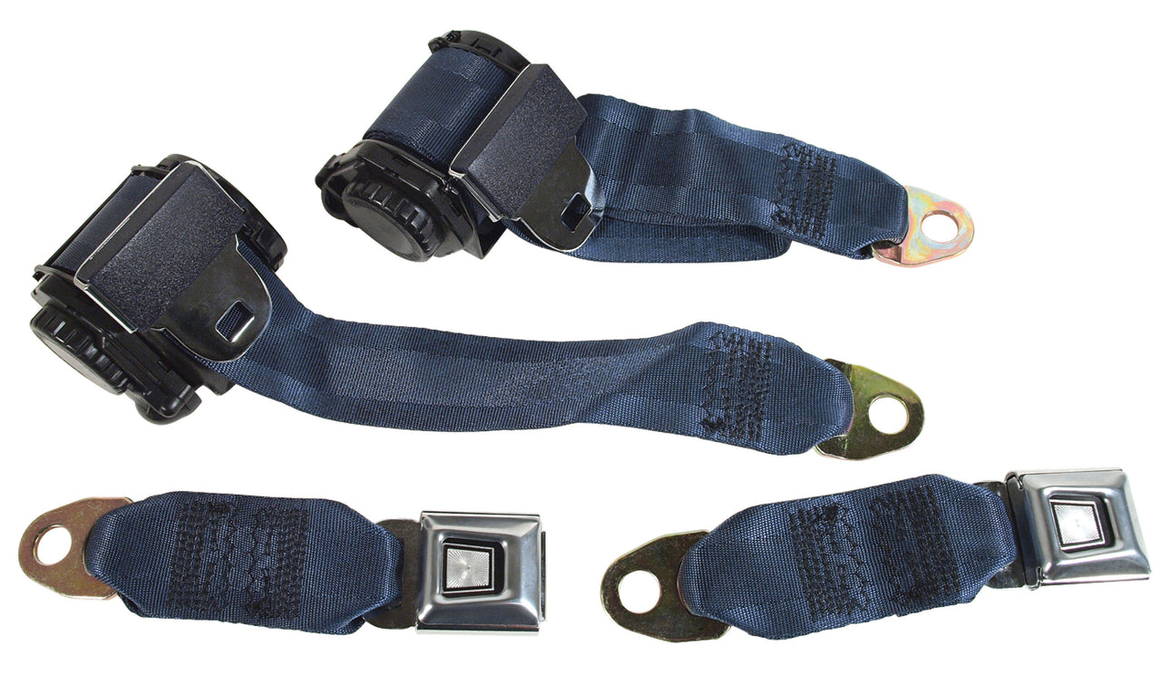 1978-1982 Corvette Navy Lap & Shoulder Seat Belts - Single Retractor-41419-Corvette-Store-Online