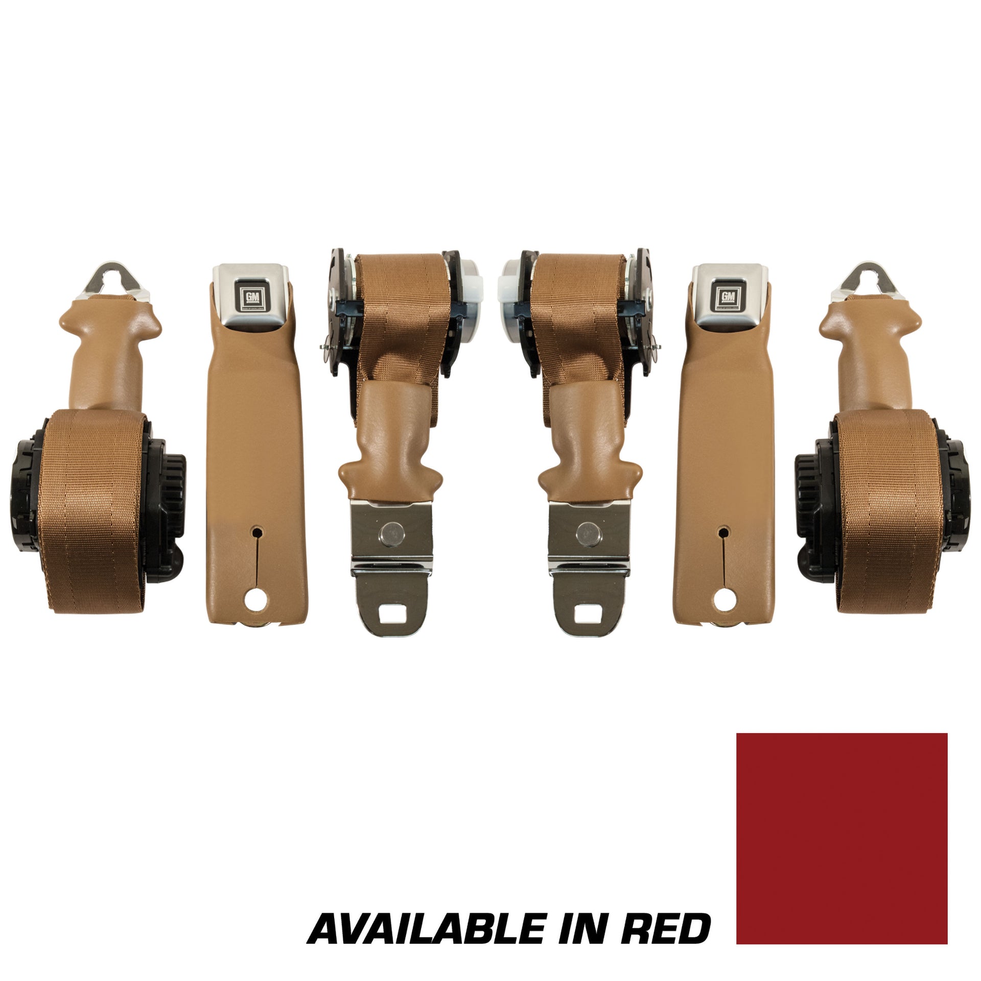 1972-1973 Corvette Seat Belts Lap & Shoulder - Red-41484-Corvette-Store-Online