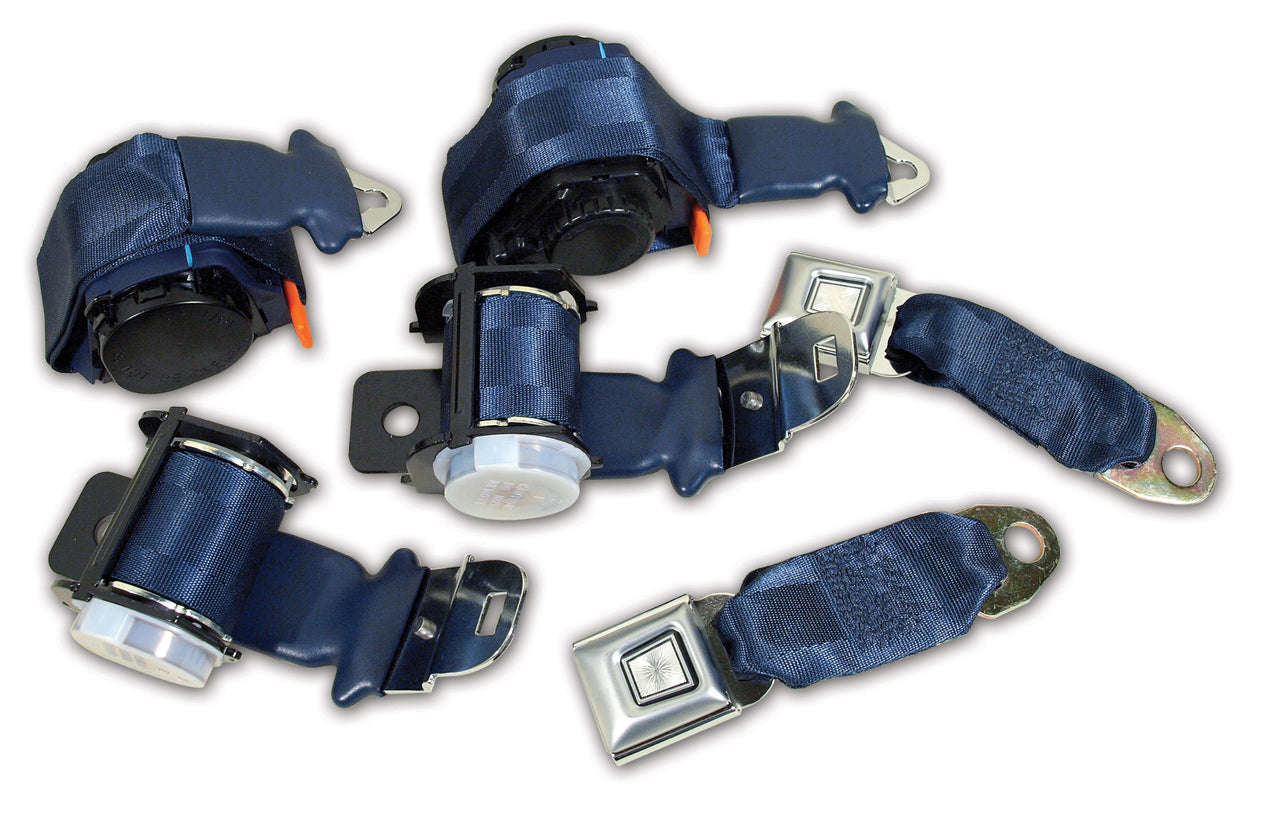 1972-1973 Corvette Seat Belts Lap & Shoulder - Dark Blue-41485-Corvette-Store-Online