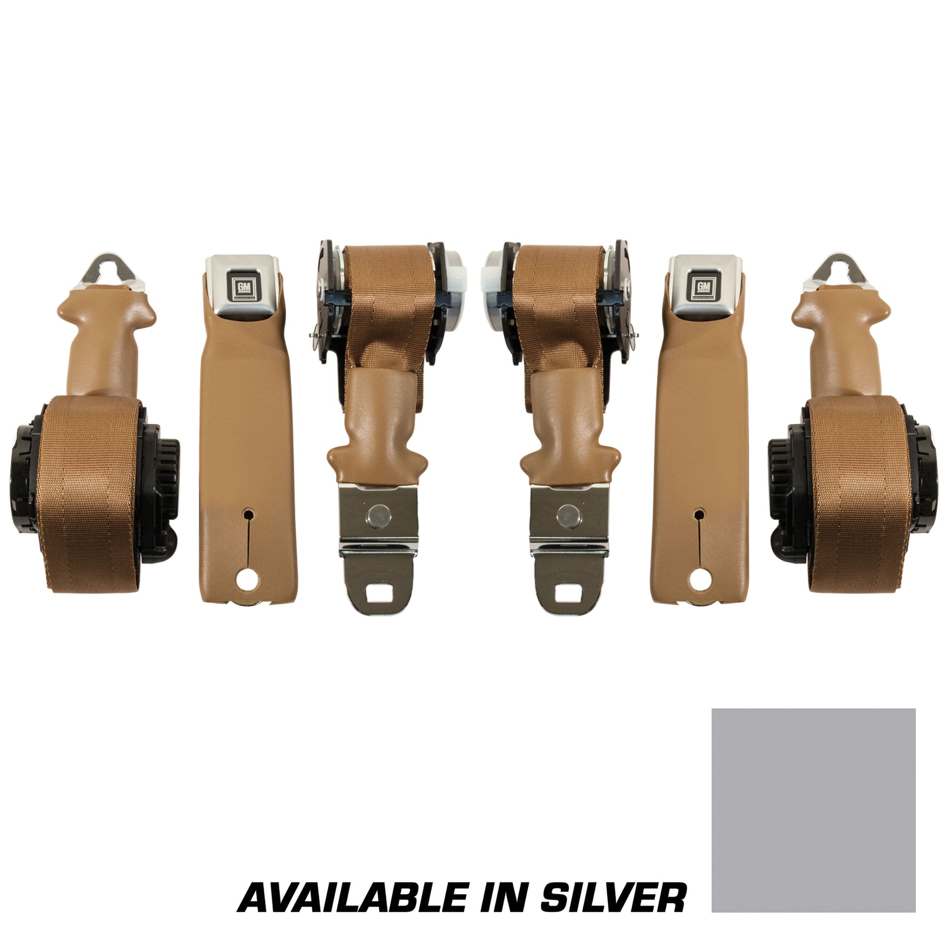 1972-1973 Corvette Seat Belts Lap & Shoulder - Silver-41487-Corvette-Store-Online