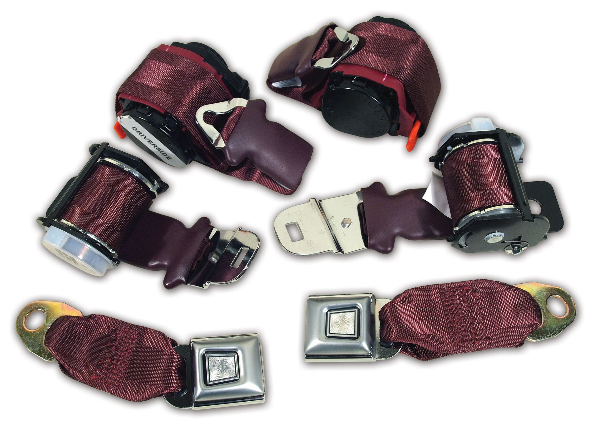 1972-1973 Corvette Seat Belts Lap & Shoulder - Maroon-41488-Corvette-Store-Online