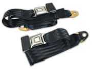 1968-1996 Corvette Seat Belts Black Non-Retractable-41489-Corvette-Store-Online