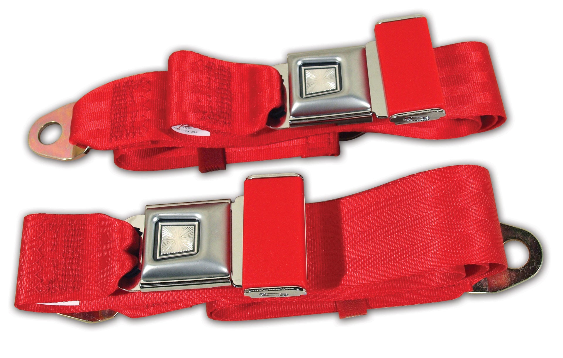 1968-1996 Corvette Seat Belts Flame Red Non-Retractable-41490-Corvette-Store-Online