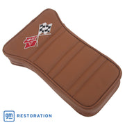 1973-1973 Corvette Center Armrest With Embroidered C3 Cross Flags - Dark Saddle-414923E-Corvette-Store-Online