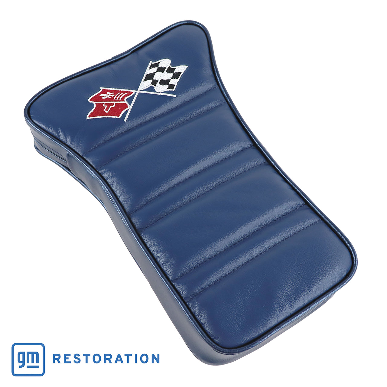 1968-1968 Corvette Center Armrest With Embroidered C3 Cross Flags - Dark Blue-414932E-Corvette-Store-Online