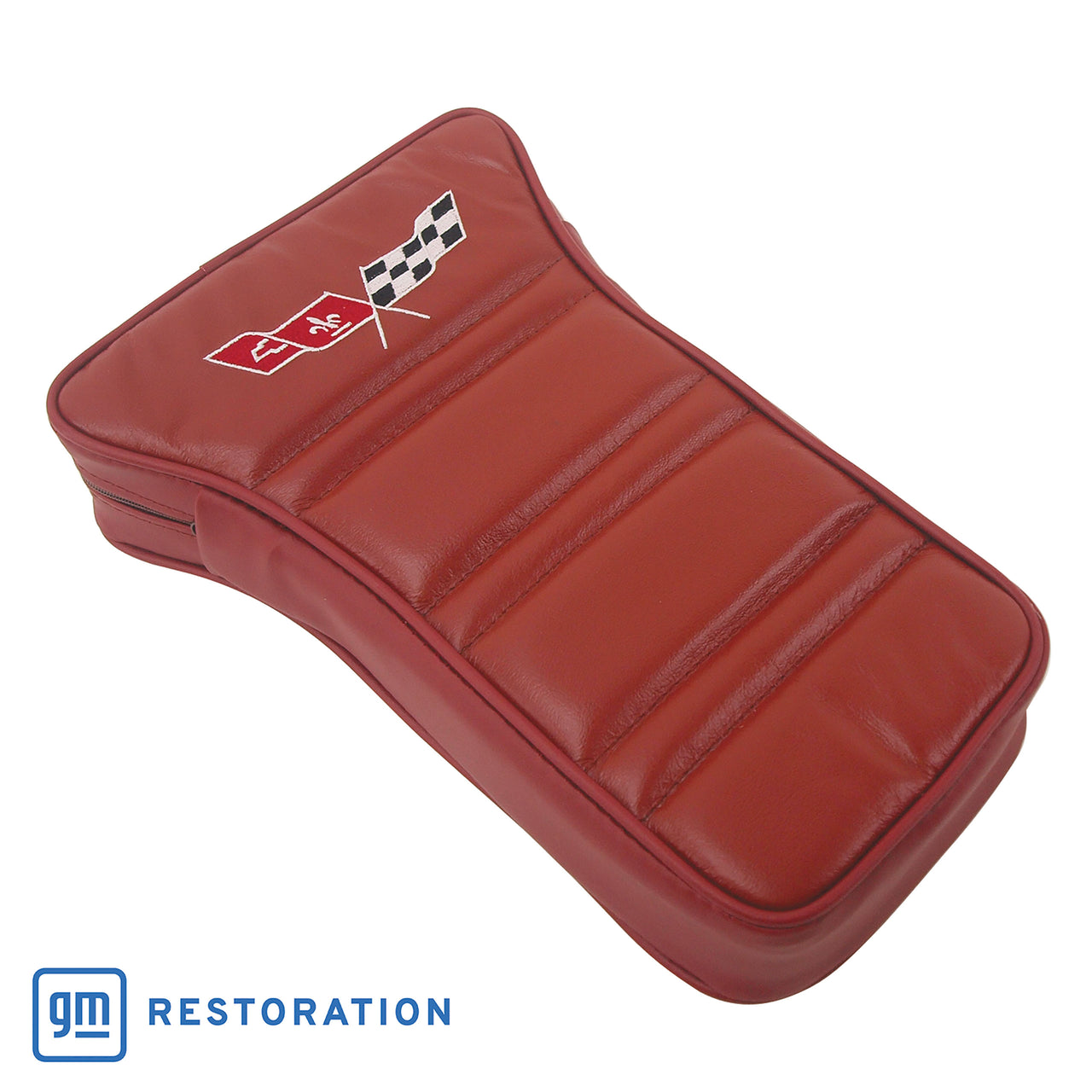 1978-1978 Corvette Center Armrest With Embroidered C3 Cross Flags - Saffron-414933E-Corvette-Store-Online