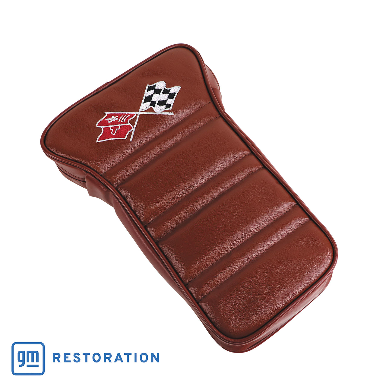 1968-1968 Corvette Center Armrest With Embroidered C3 Cross Flags - Dark Orange-414938E-Corvette-Store-Online