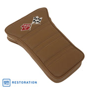 1969-1969 Corvette Center Armrest With Embroidered C3 Cross Flags - Saddle-414956E-Corvette-Store-Online