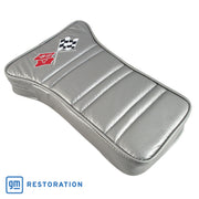 1974-1975 Corvette Center Armrest With Embroidered C3 Cross Flags - Silver-414961E-Corvette-Store-Online