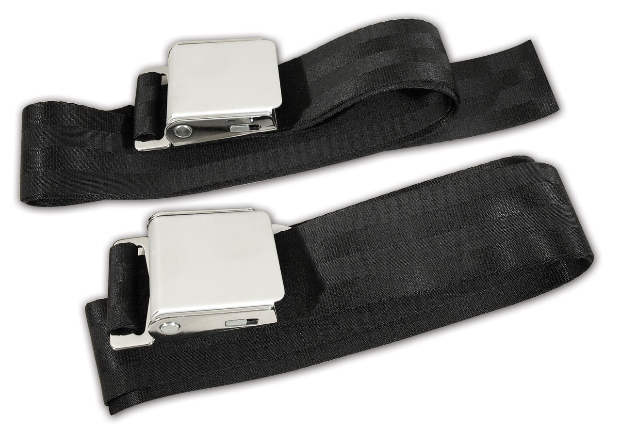 1956-1962 Corvette Seat Belts Hambone Style - Black-41496-Corvette-Store-Online