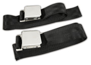 1956-1962 Corvette Seat Belts Hambone Style - Black-41496-Corvette-Store-Online