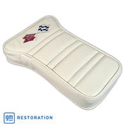 1976-1977 Corvette Center Armrest With Embroidered C3 Cross Flags - White-414976E-Corvette-Store-Online