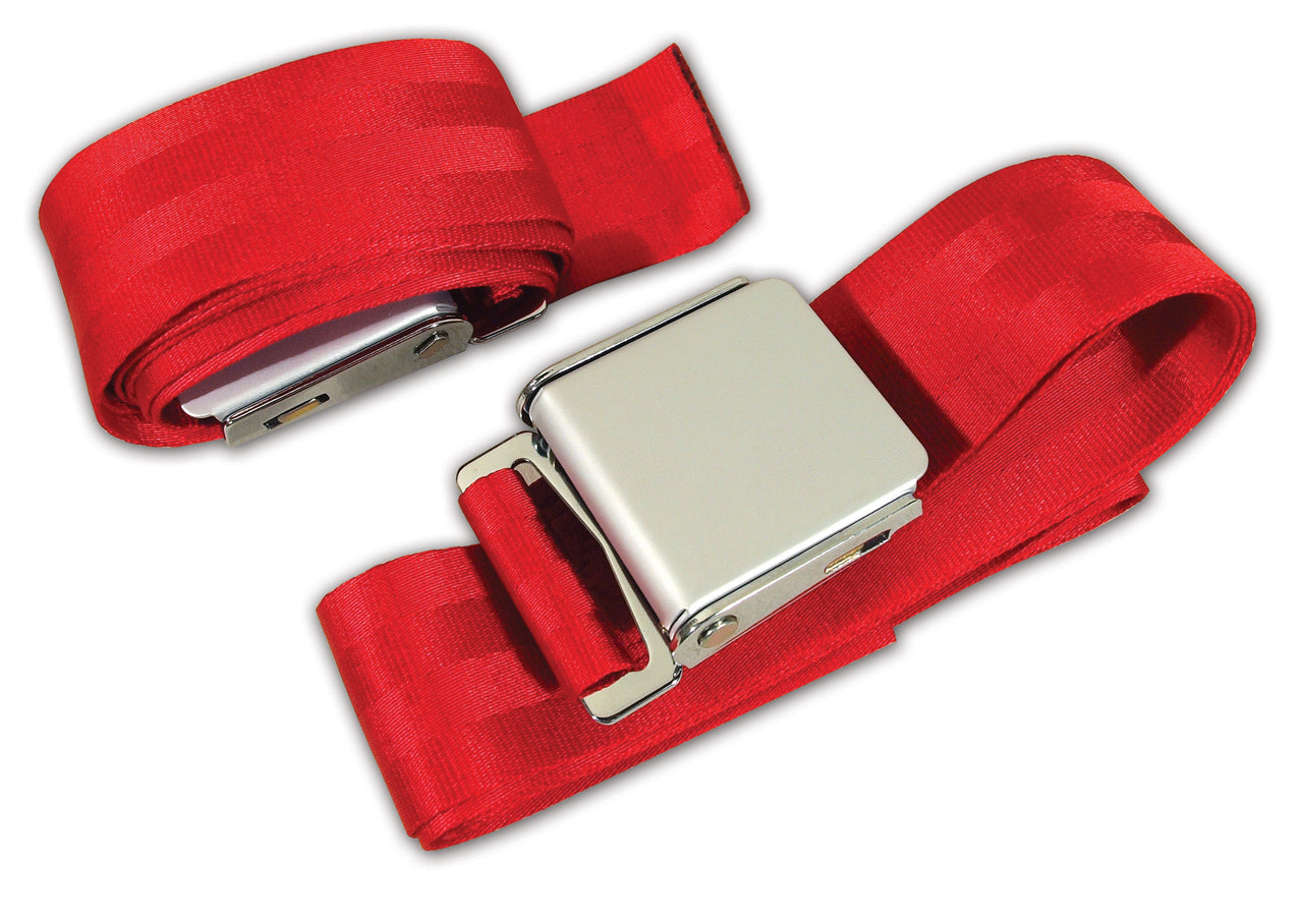 1956-1962 Corvette Seat Belts Hambone Style - Red-41497-Corvette-Store-Online
