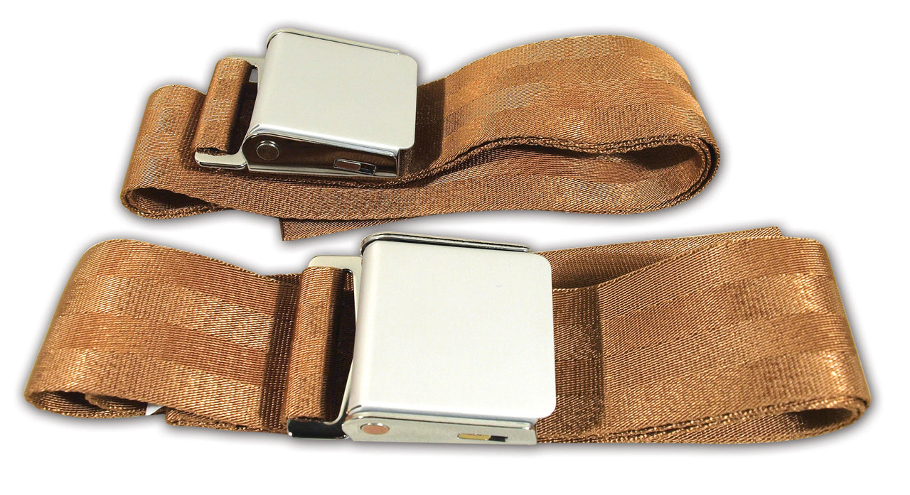 1956-1962 Corvette Seat Belts Hambone Style - Saddle-41499-Corvette-Store-Online
