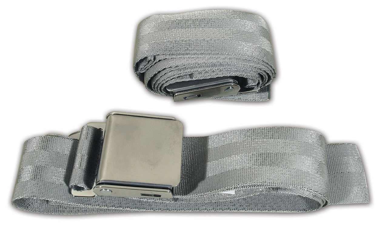 1956-1962 Corvette Seat Belts Hambone Style - Silver-41500-Corvette-Store-Online