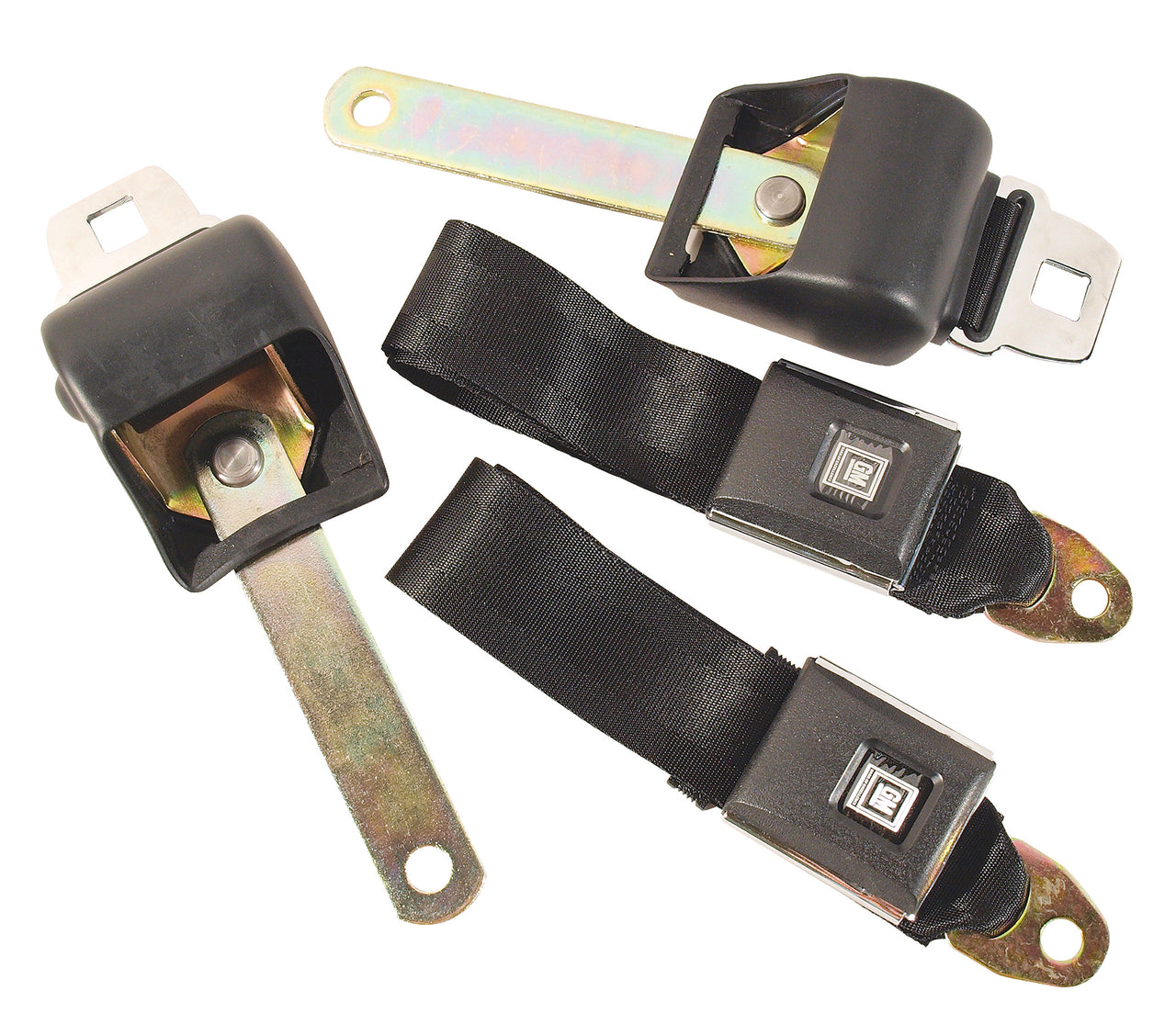 1966-1967 Corvette Seat Belts OE Retractable Lap - Black-41558-Corvette-Store-Online