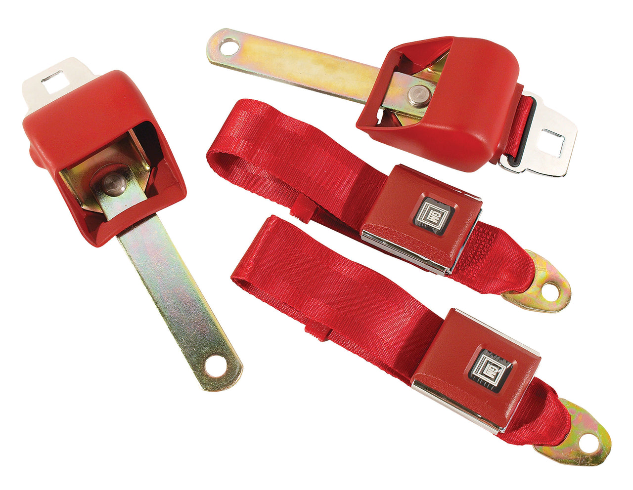 1966-1967 Corvette Seat Belts OE Retractable Lap - Red-41559-Corvette-Store-Online