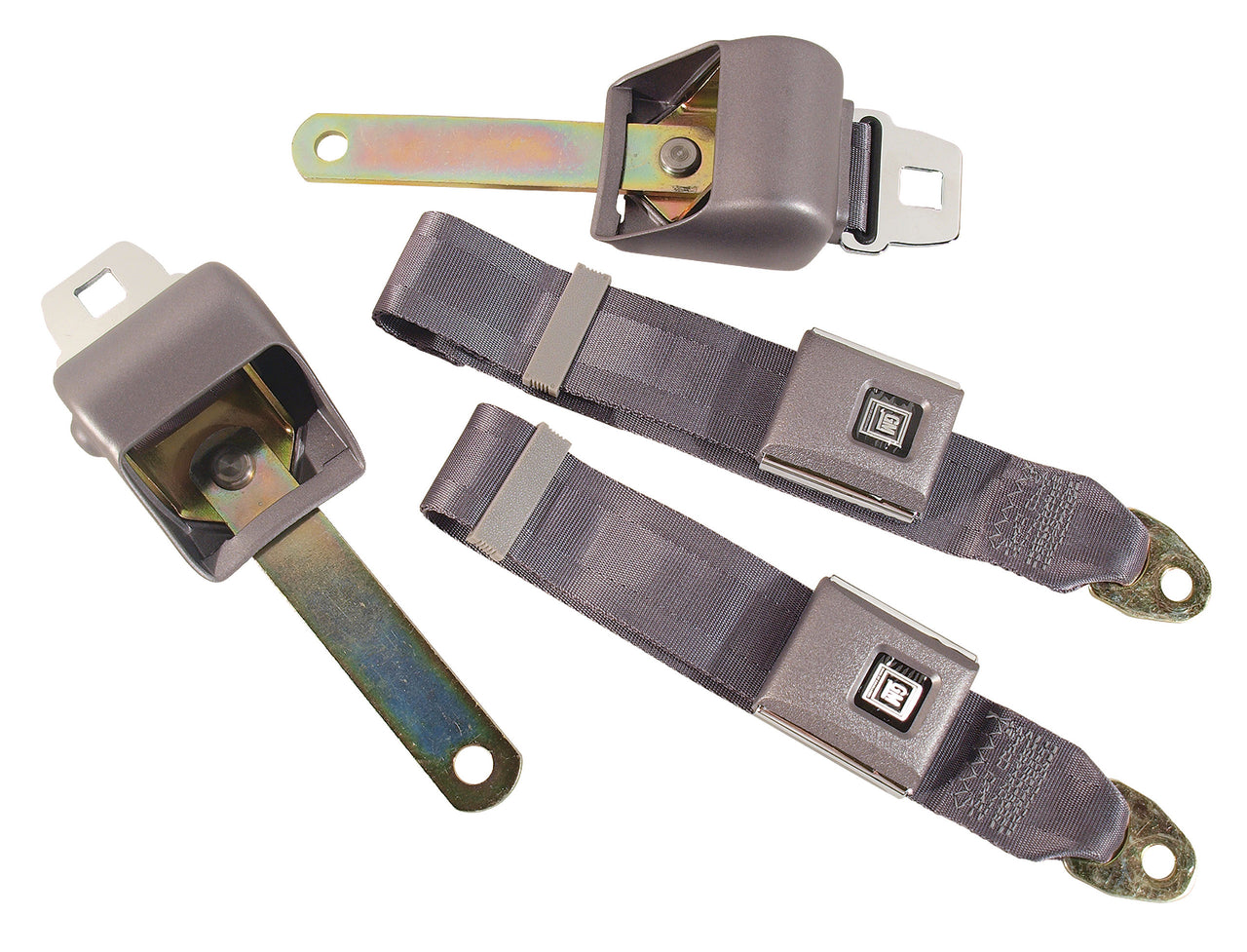 1966-1966 Corvette Seat Belts OE Retractable Lap - Silver-41560-Corvette-Store-Online