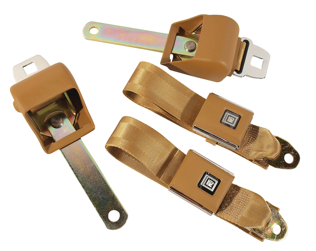 1966-1967 Corvette Seat Belts OE Retractable Lap - Saddle-41561-Corvette-Store-Online