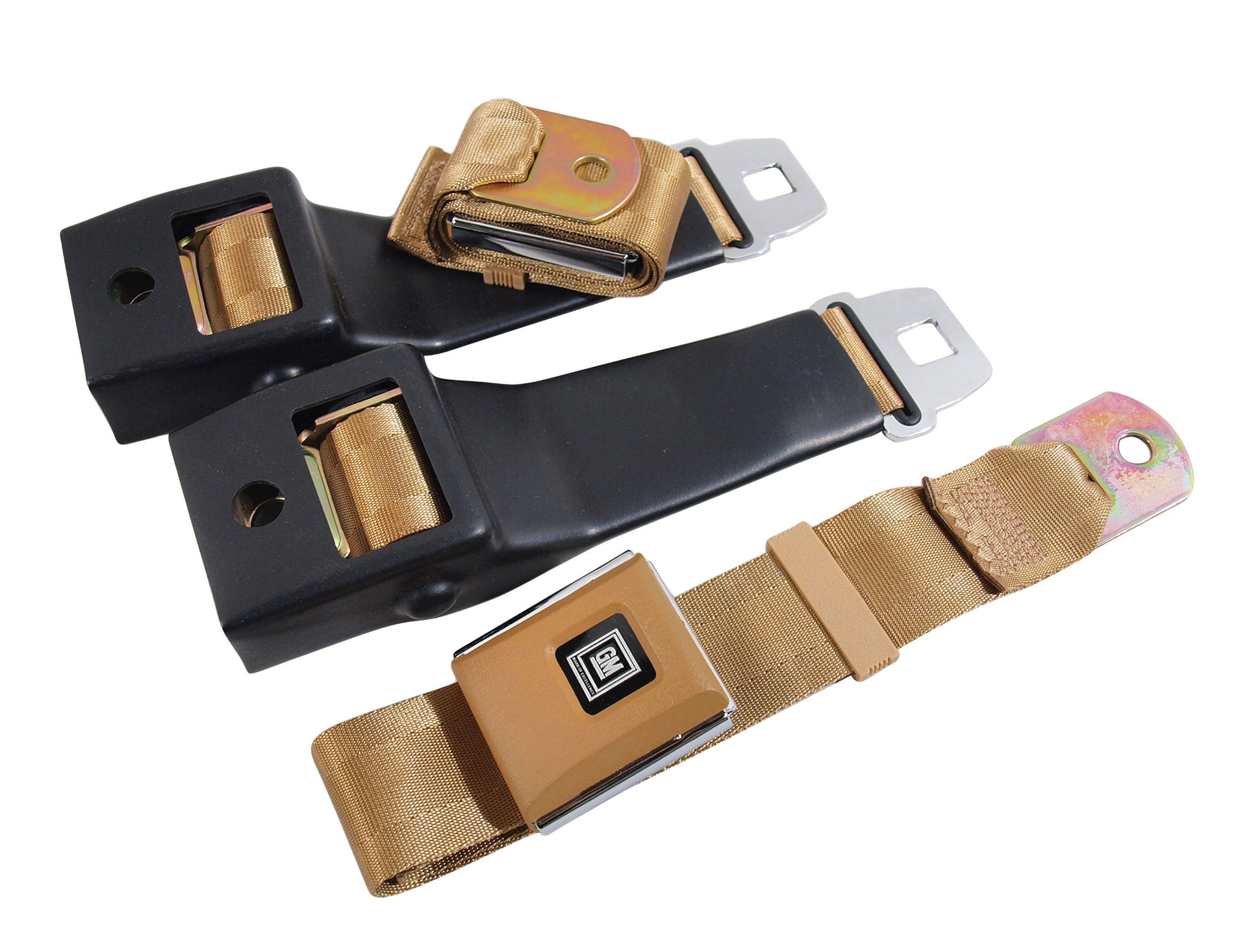 1968-1968 Corvette Seat Belts OE Retractable Lap - Saddle-41566-Corvette-Store-Online