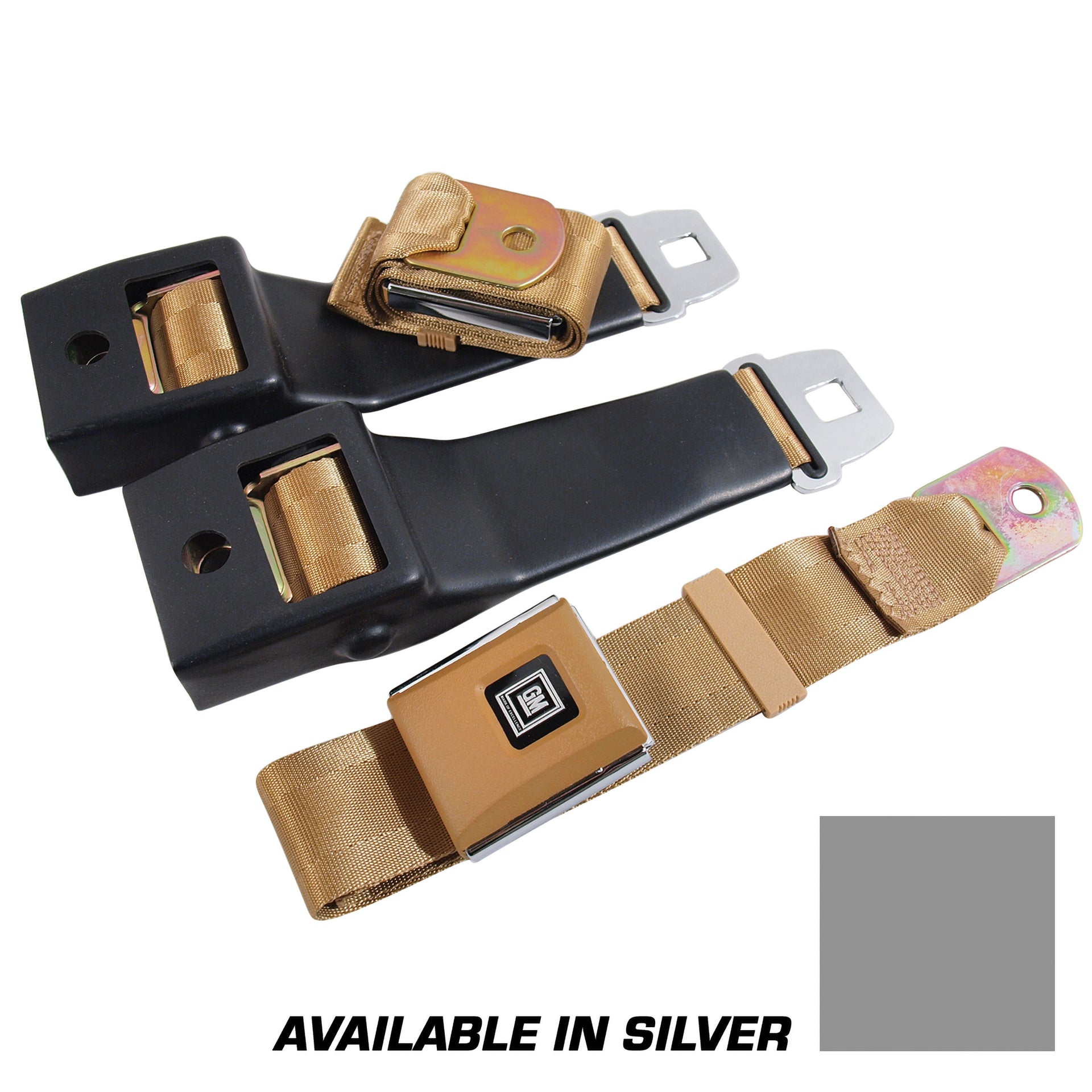 1968-1968 Corvette Seat Belts OE Retractable Lap - Silver-41569-Corvette-Store-Online
