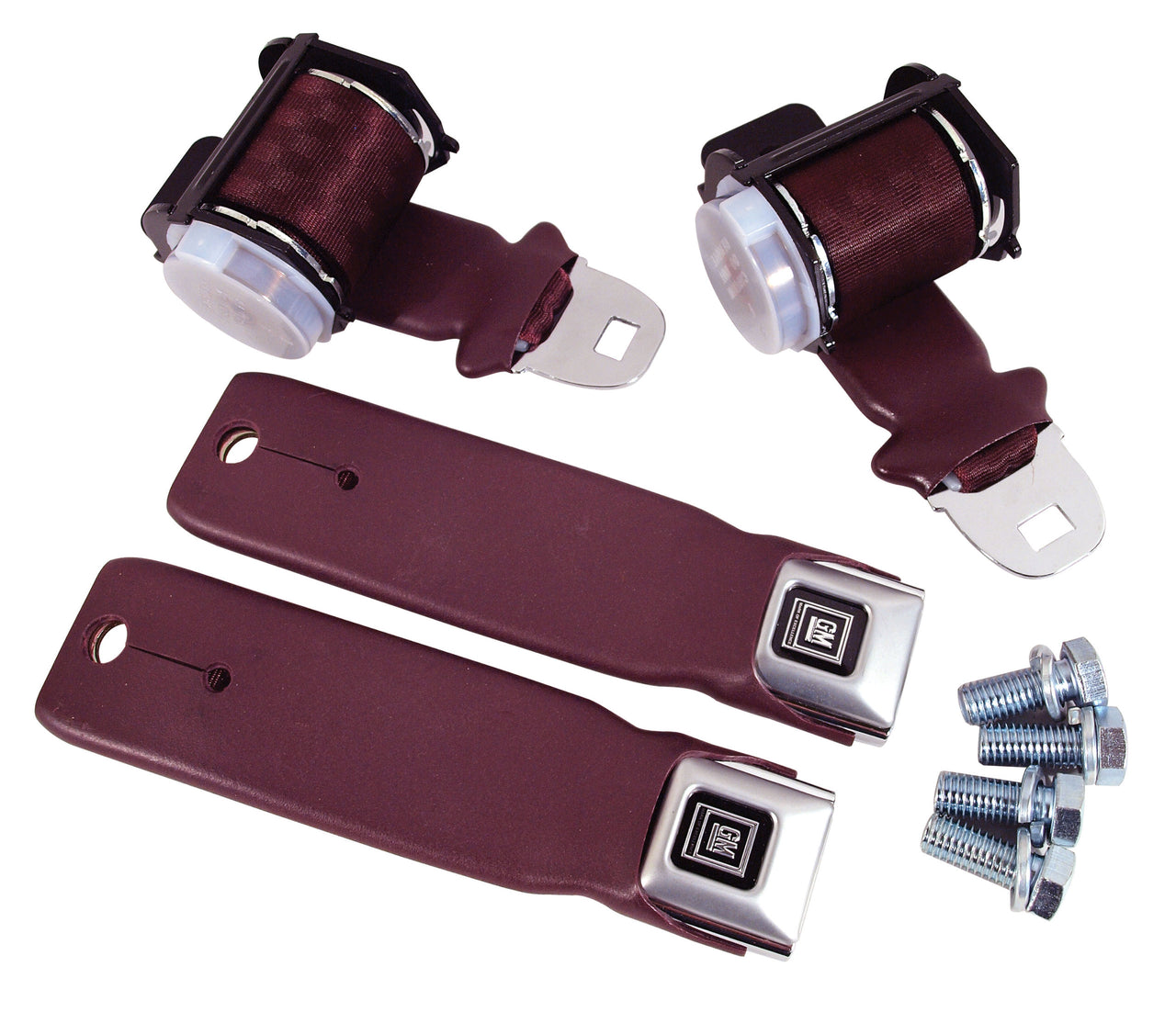 1972-1977 Corvette Seat Belts Retractable Lap - Maroon-41575-Corvette-Store-Online