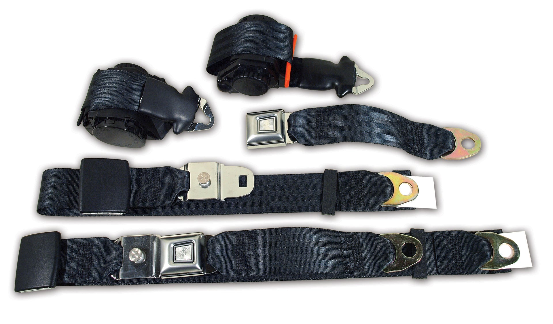 1969-1969 Corvette Seat Belts Lap & Shoulder - Black-41576-Corvette-Store-Online