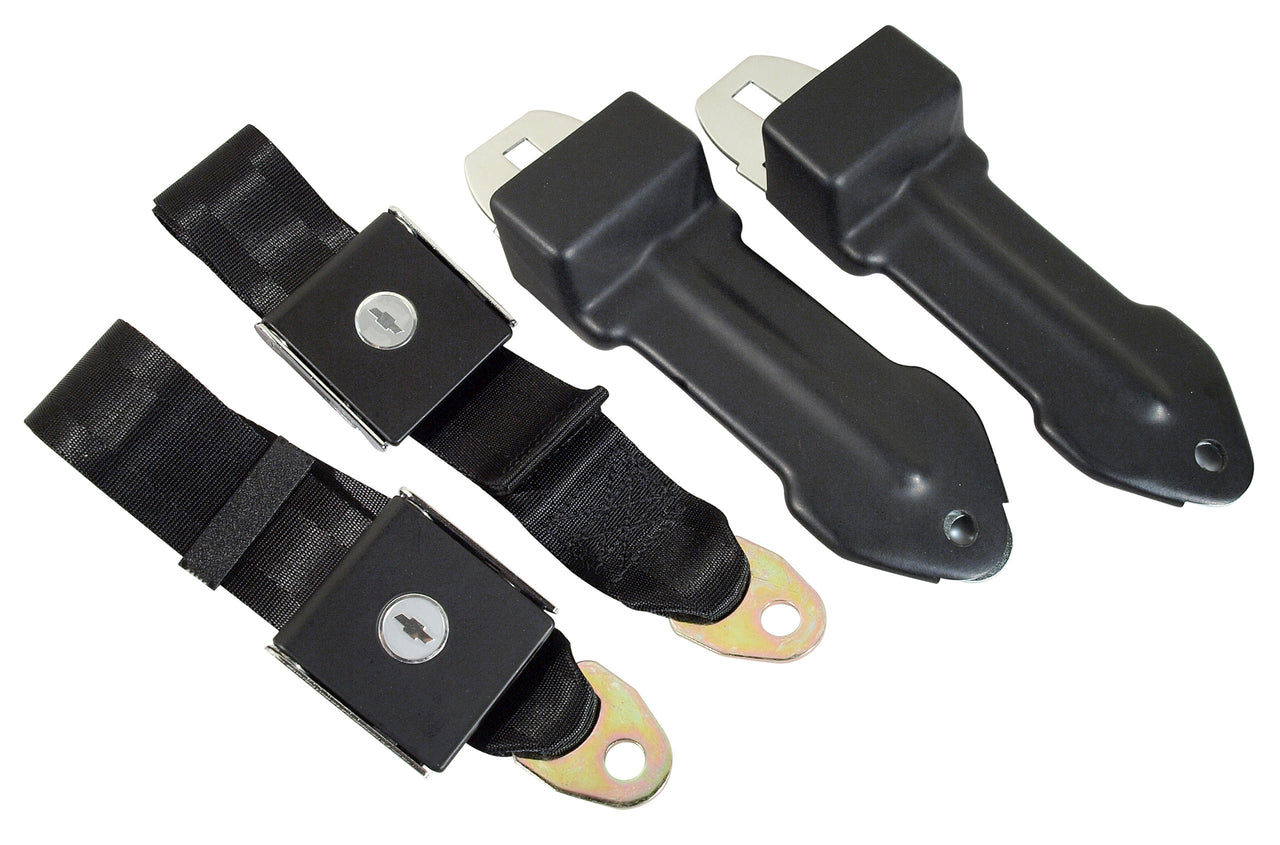 1965-1966 Corvette Seat Belts Bowtie Lift Latch - Black-41594-Corvette-Store-Online