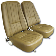 1968-1968 Corvette Mounted Seats Saddle Vinyl Second Design Without Headrest Bracket-417656ML-Corvette-Store-Online