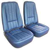 1969-1969 Corvette Mounted Seats Bright Blue Vinyl With Headrest Bracket-417741MH-Corvette-Store-Online