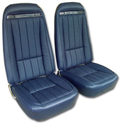 1975-1975 Corvette Mounted Seats Dark Blue Vinyl With Shoulder Harness-417943MS-Corvette-Store-Online