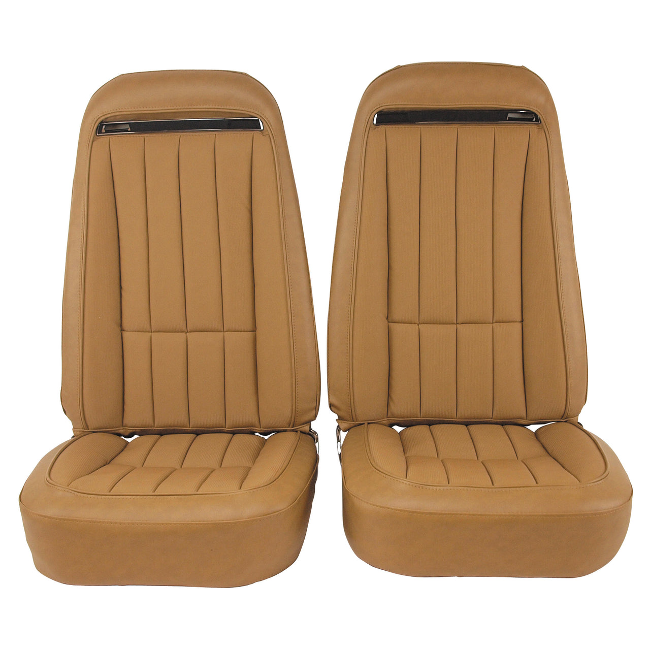 1975-1975 Corvette Mounted Seats Medium Saddle Vinyl With Shoulder Harness-417951MS-Corvette-Store-Online