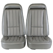 1975-1975 Corvette Mounted Seats Silver Vinyl With Shoulder Harness-417961MS-Corvette-Store-Online