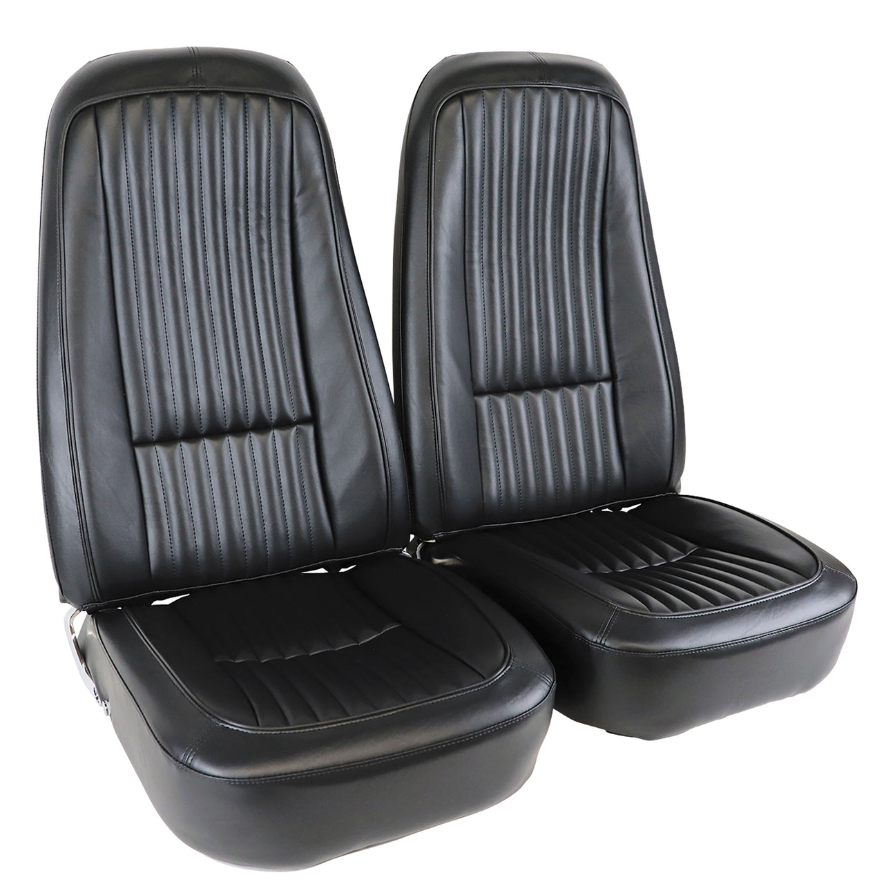 1976-1976 Corvette Mounted Seats Black Vinyl-418020M-Corvette-Store-Online