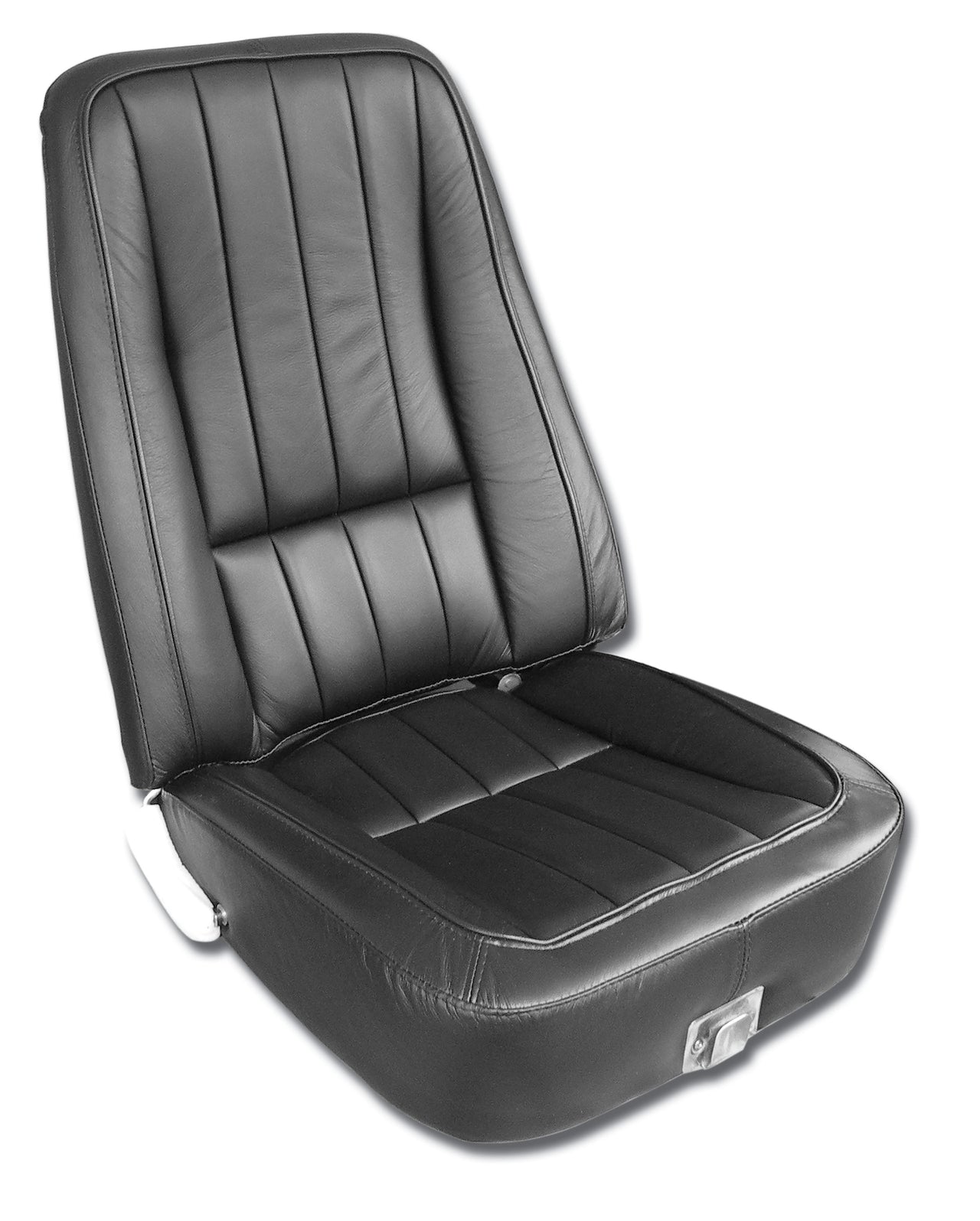 1969-1969 Corvette Mounted Seats Black 100% Leather Without Headrest Bracket-418920M-Corvette-Store-Online
