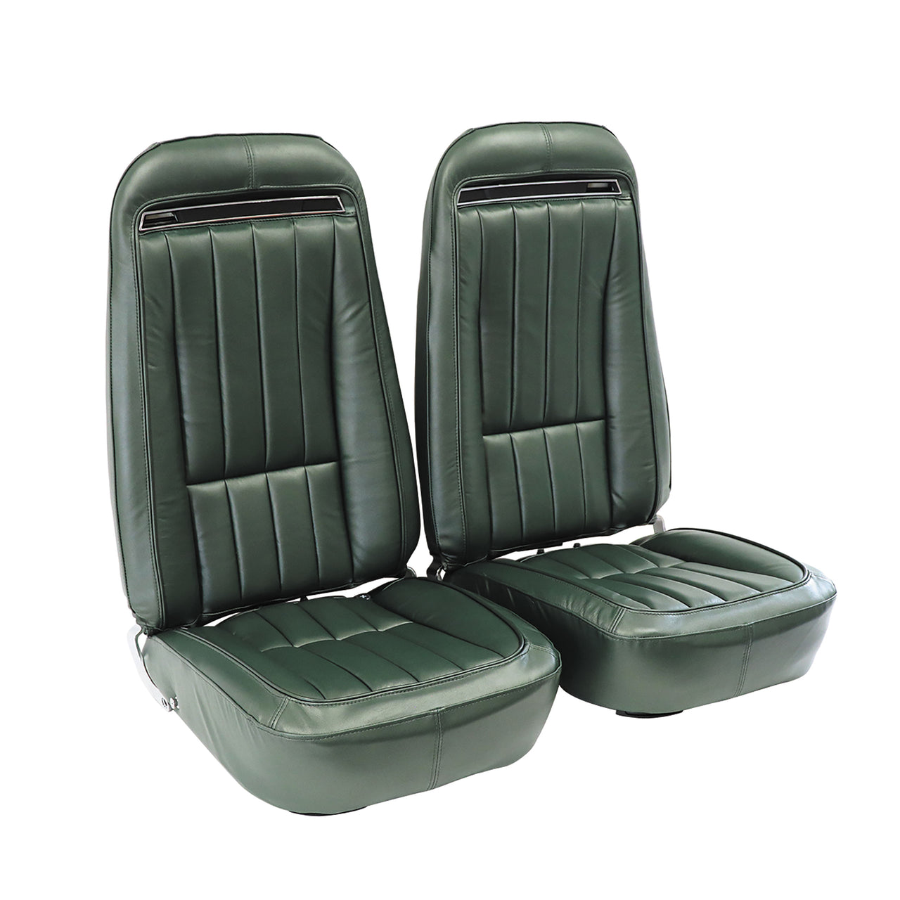1970-1970 Corvette Leather Seat Covers Green Leather/Vinyl Original-419017-Corvette-Store-Online