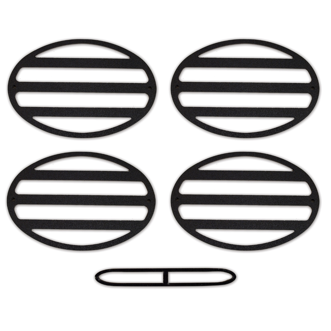 1997-2004 Corvette Tail Light Louver Kit Acrylic Black - CA