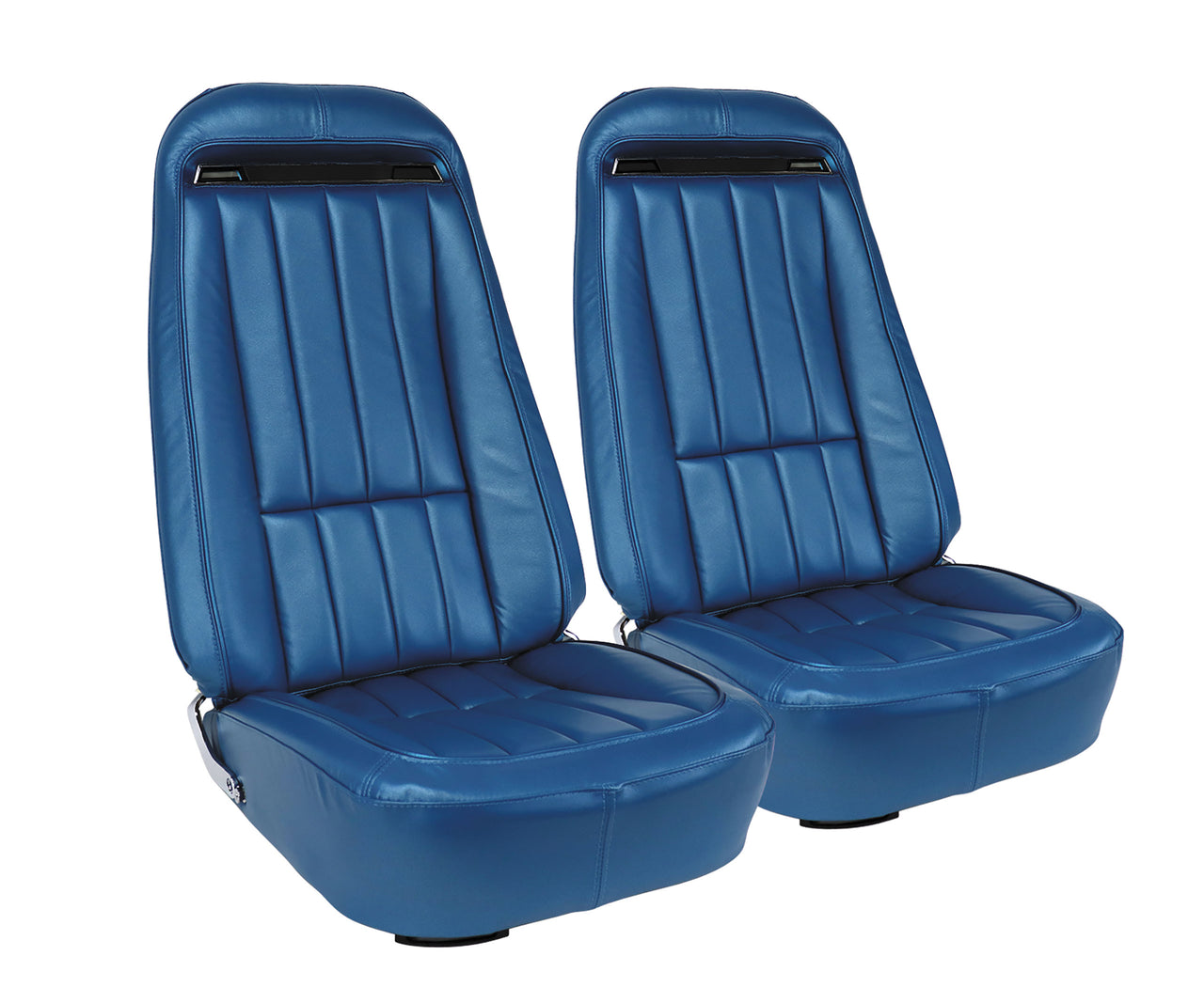 1970-1970 Corvette Mounted Seats Bright Blue Leather Vinyl With Shoulder Harness-419041MS-Corvette-Store-Online