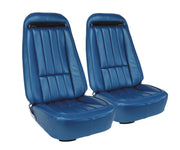1970-1970 Corvette Mounted Seats Bright Blue Leather Vinyl With Shoulder Harness-419041MS-Corvette-Store-Online