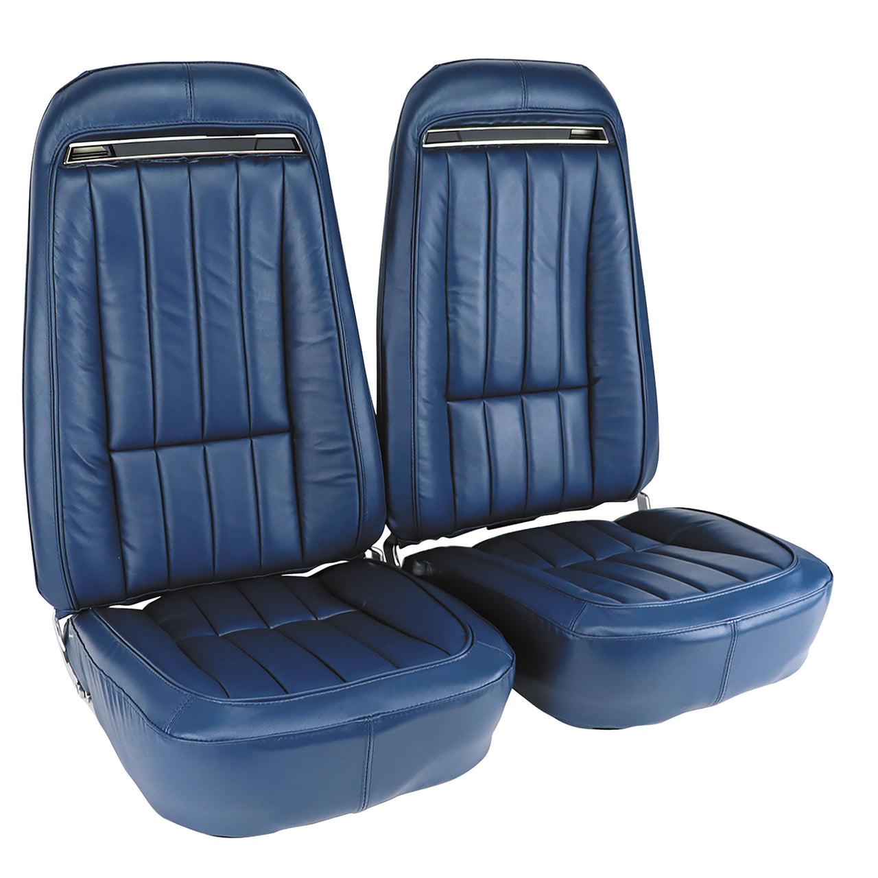1971-1971 Corvette Leather Seat Covers Royal Blue Leather/Vinyl Original-419047-Corvette-Store-Online