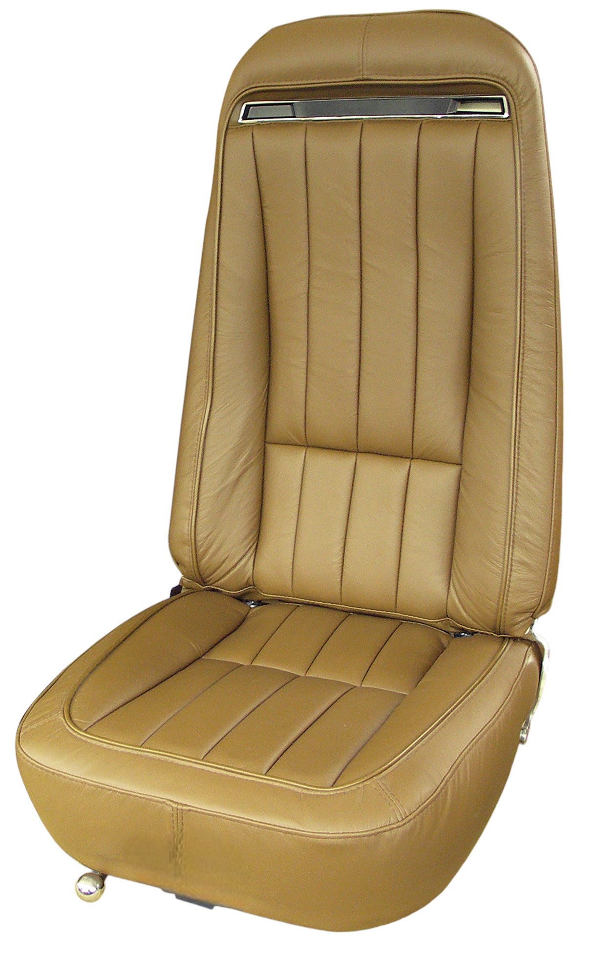 1970-1971 Corvette Mounted Seats Dark Saddle Leather Vinyl With Shoulder Harness-419053MS-Corvette-Store-Online