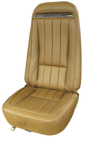 1970-1971 Corvette Mounted Seats Dark Saddle Leather Vinyl With Shoulder Harness-419053MS-Corvette-Store-Online