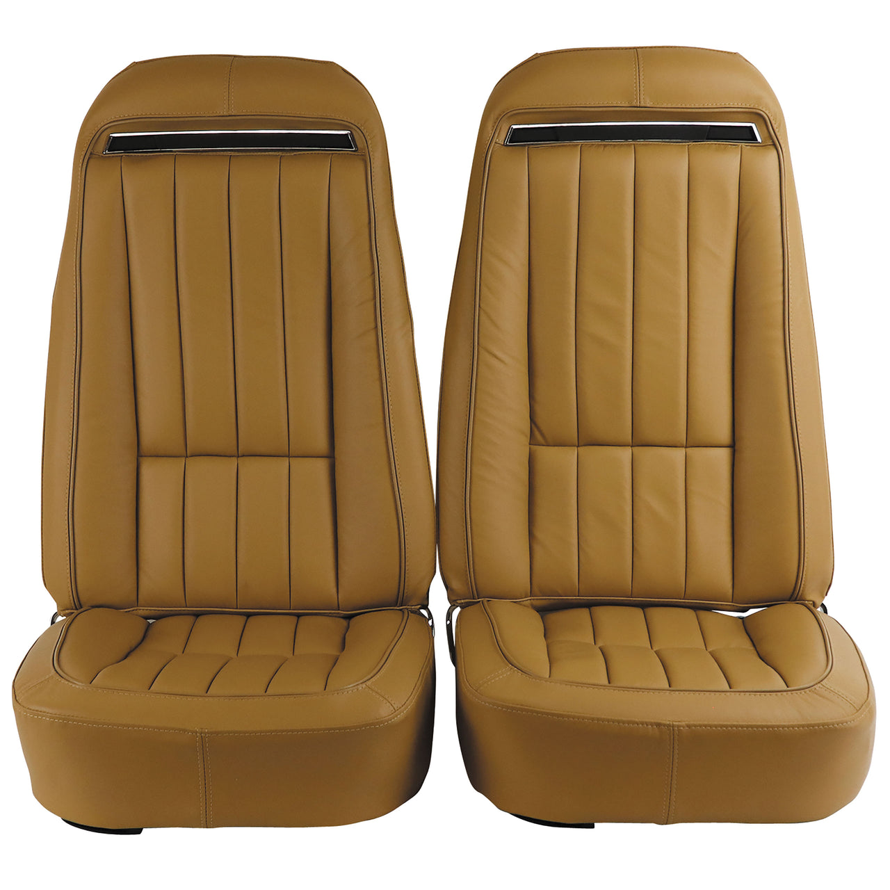 1970-1971 Corvette Mounted Seats Light Saddle 100% Leather Without Shoulder Harness-419115M-Corvette-Store-Online